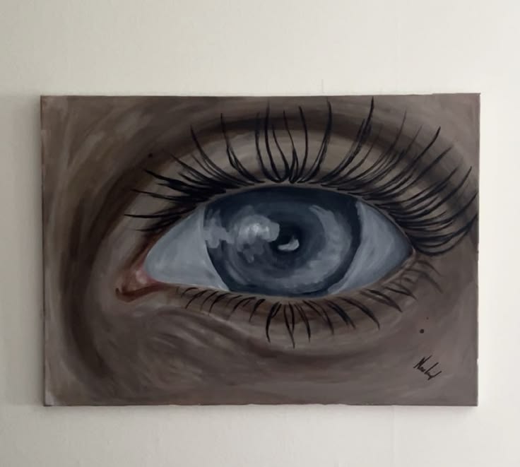 Konstverket "Eye" 2026, AKRYL PÅ CANVAS, SKYDDAD MED VARNISH GLOSS, 50 × 70 CM