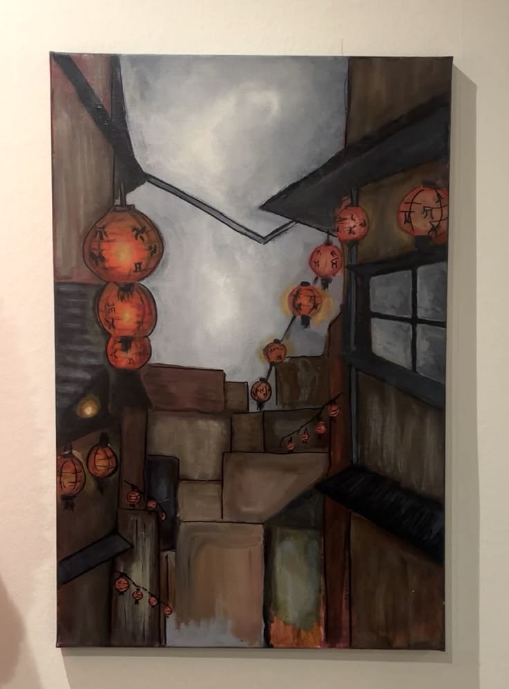 Konstverket "city", AKRYL PÅ CANVAS, SKYDDAD MED VARNISH GLOSS, 40 X 60 CM