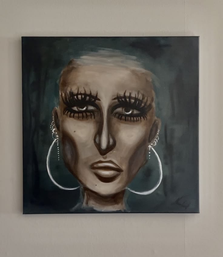 Konstverket "The Muse" 2026, AKRYL PÅ CANVAS, SKYDDAD MED VARNISH GLOSS, 50 X 50 CM