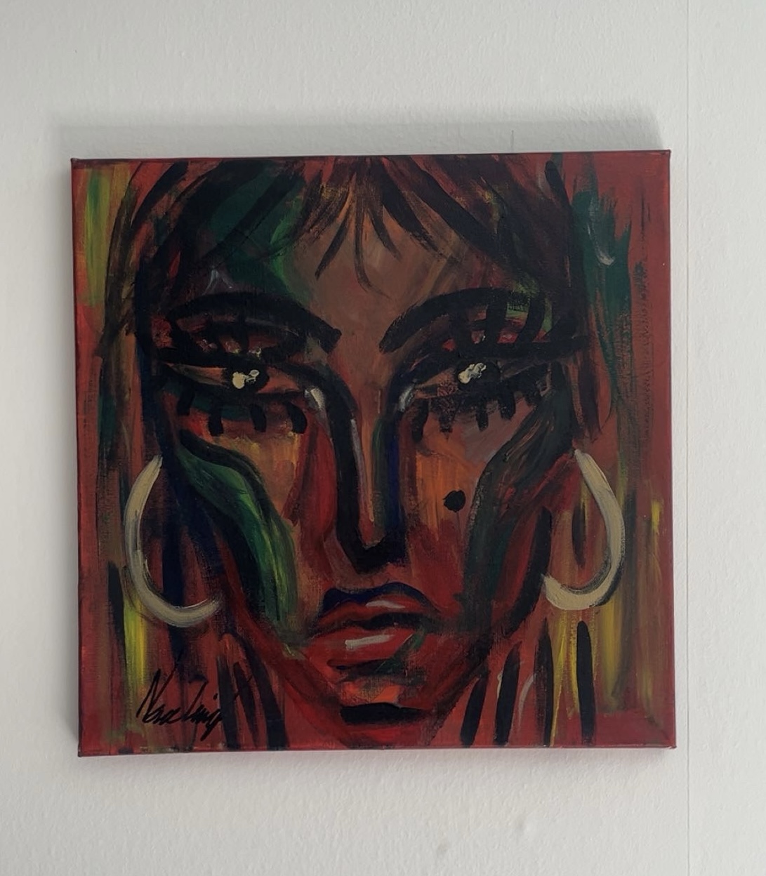 Konstverket "Wild 1.0", AKRYL PÅ CANVAS, SKYDDAD MED VARNISH GLOSS, 50 × 40CM